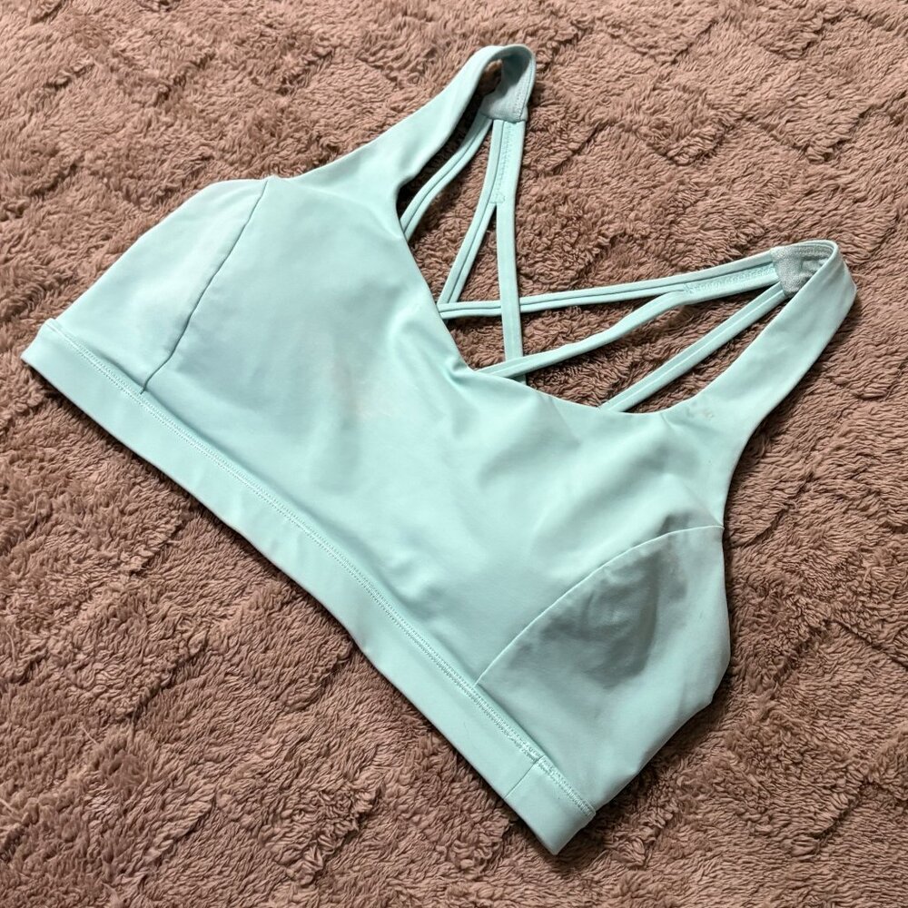 Lululemon Free To Be Serene Sports Yoga Bra Light Support Strappy Tonic Sea 10 - Picture 5 of 8